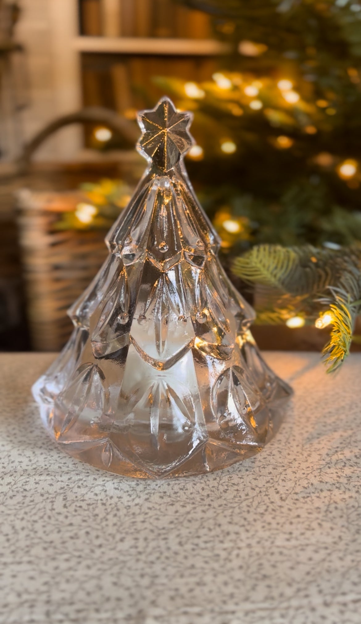 Glass Christmas Tree Votive