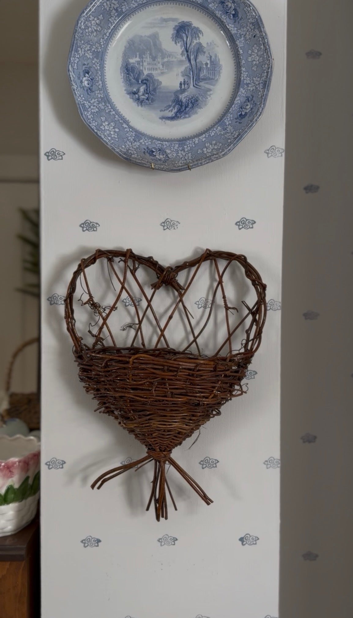 Woven Twig Heart Shaped Basket