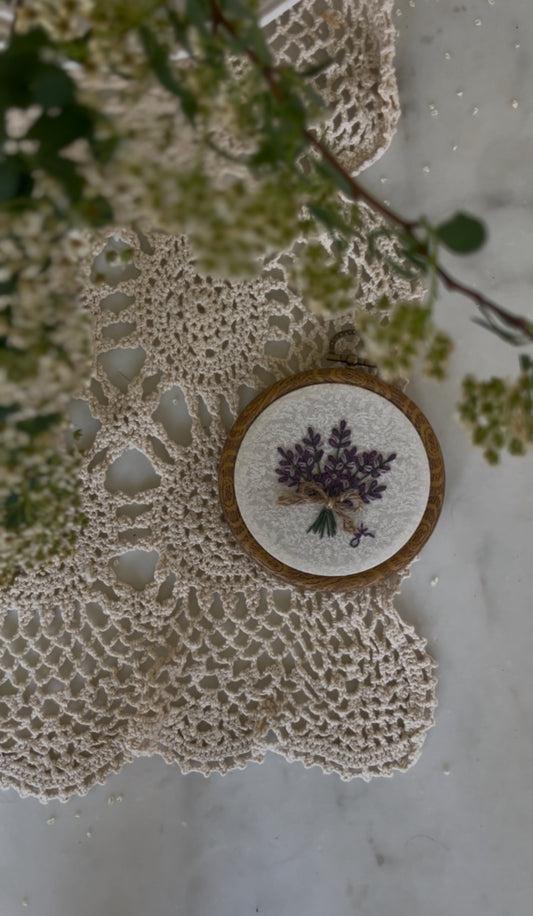 Lavender Bouquet Embroidery Magnet