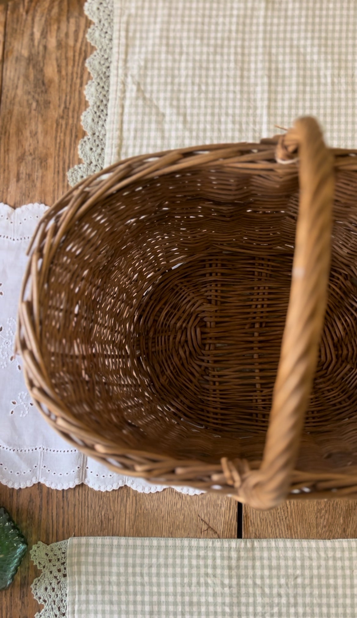 Large Handled Wicker Gathering Basket
