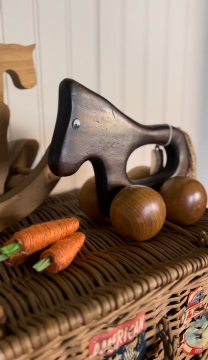 Solid Wood Horse Push Toy