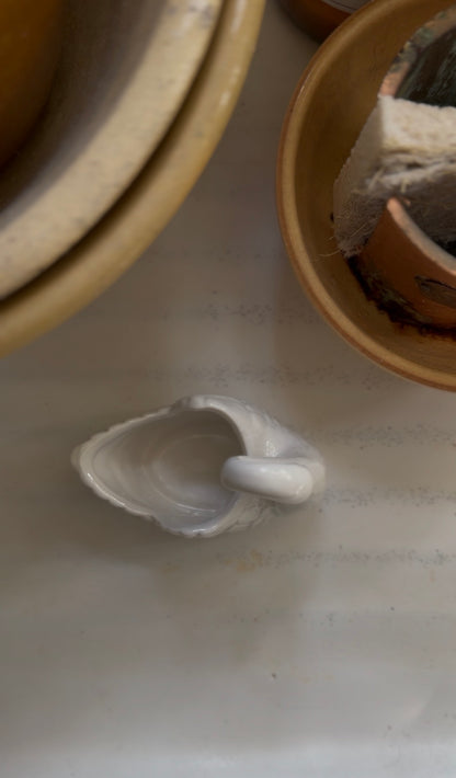 Mini White Ceramic Swan Planter