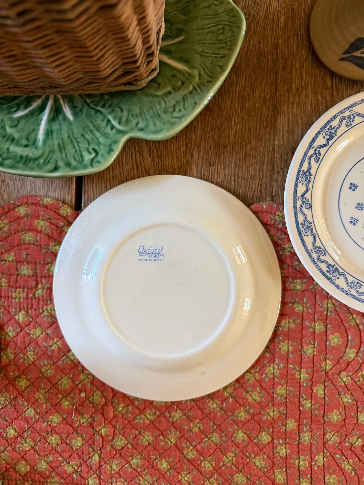 Set of 2 Blue Floral Plates made in Brazil