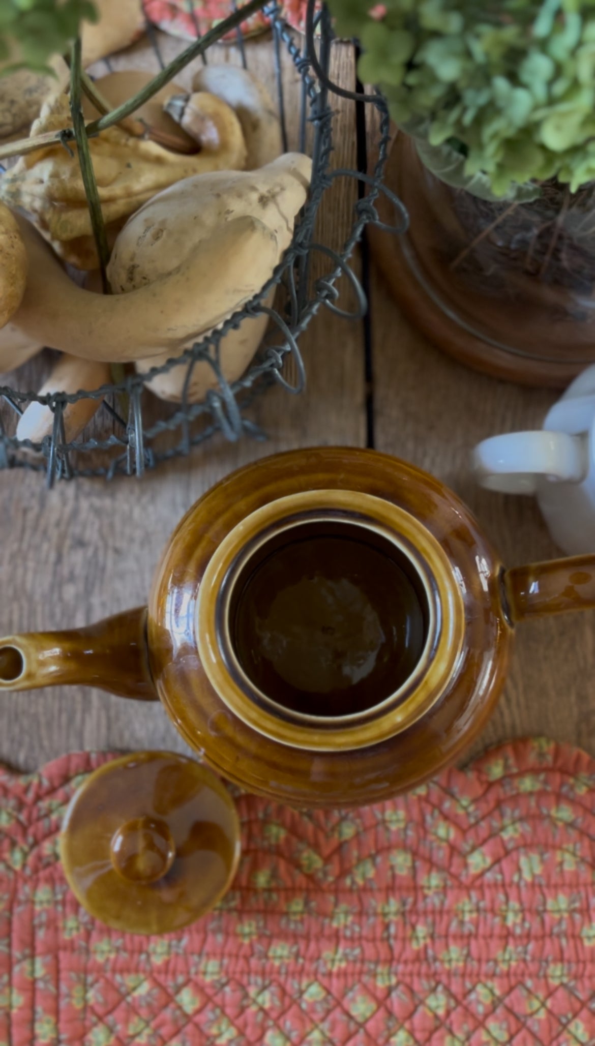 Warm Caramel Colored Ceramic Teapot