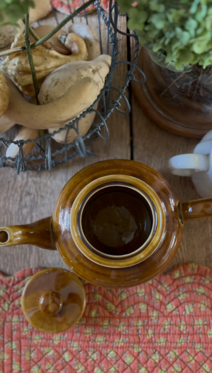 Warm Caramel Colored Ceramic Teapot