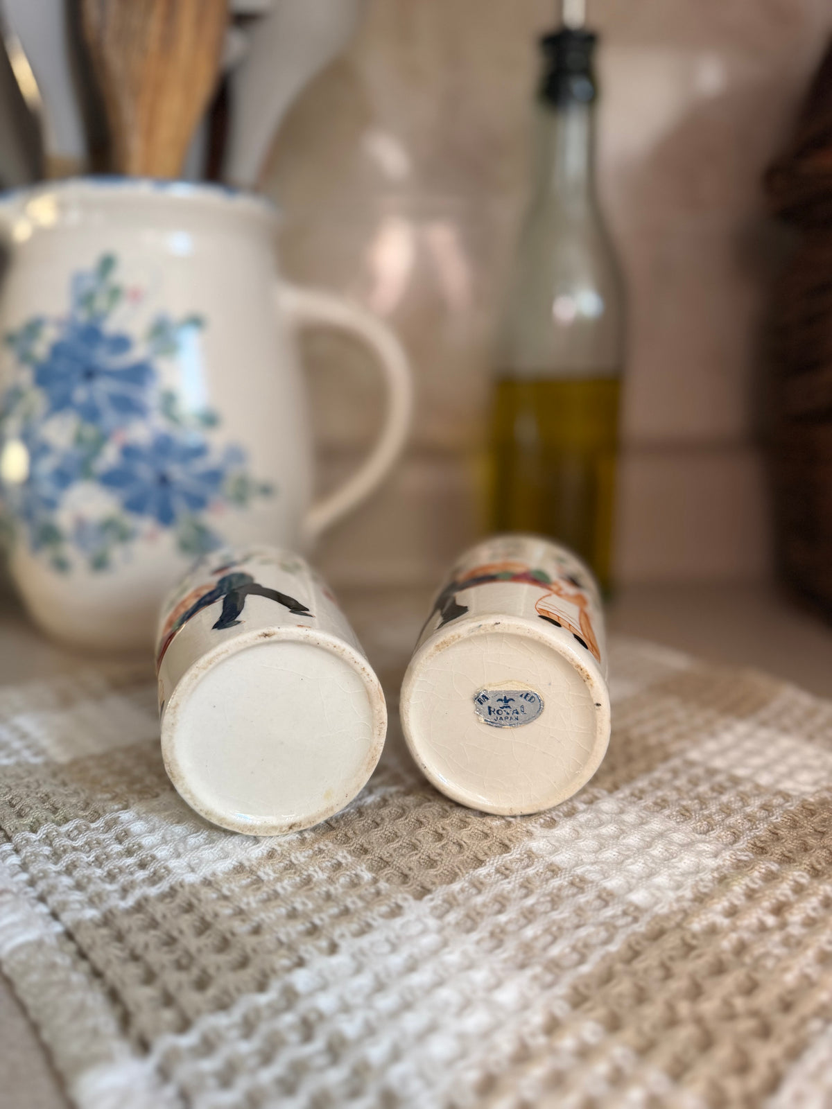 Vintage Ceramic Oil and Vinegar Cruet Jugs