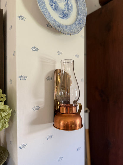 Coppercraft Guild Copper and Brass Hurricane Globe Sconce