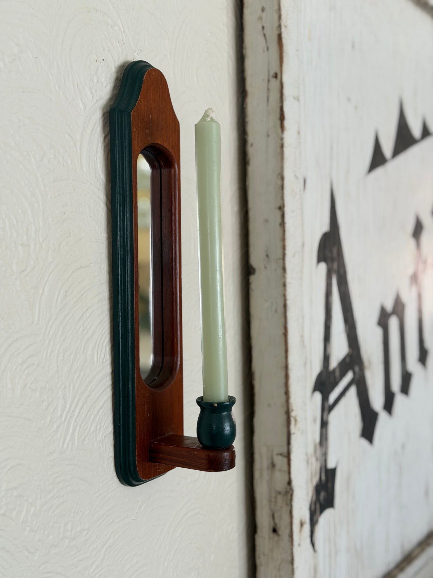 Set of 2 Wooden Sconces (candles included)