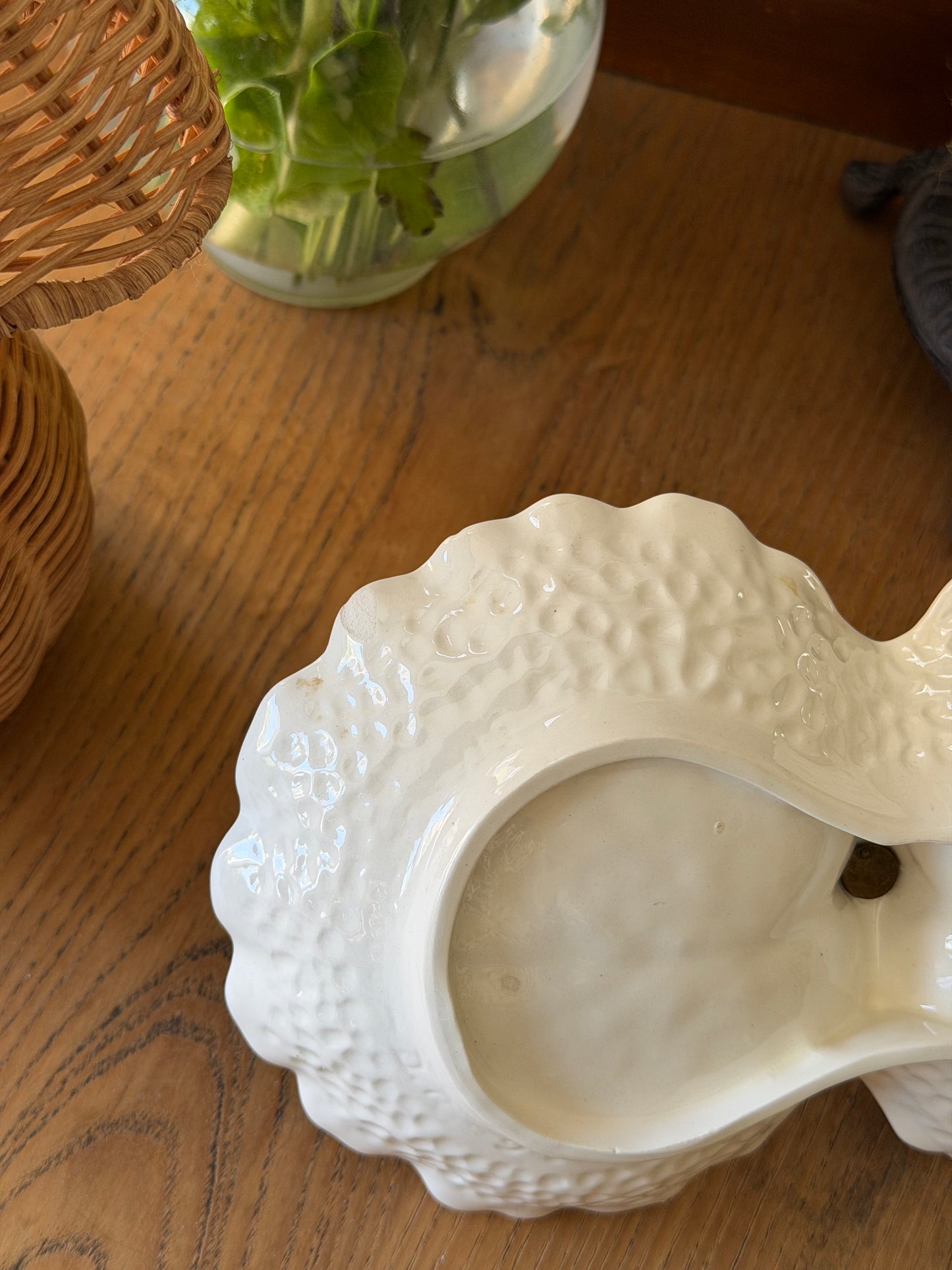 Stangl White Cabbageware Trinket Dish