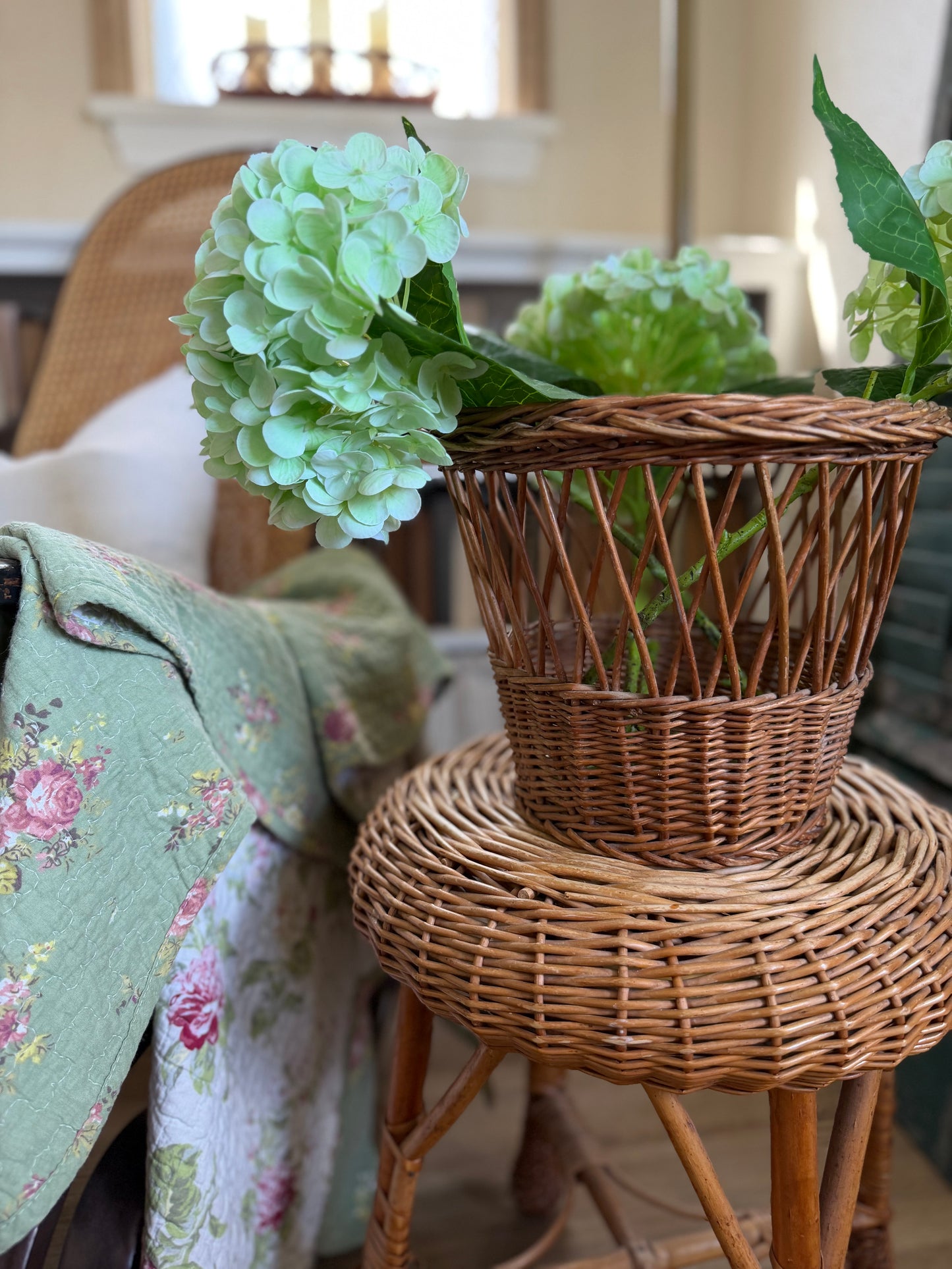 Open-Weave Wicker Basket (flowers not included)