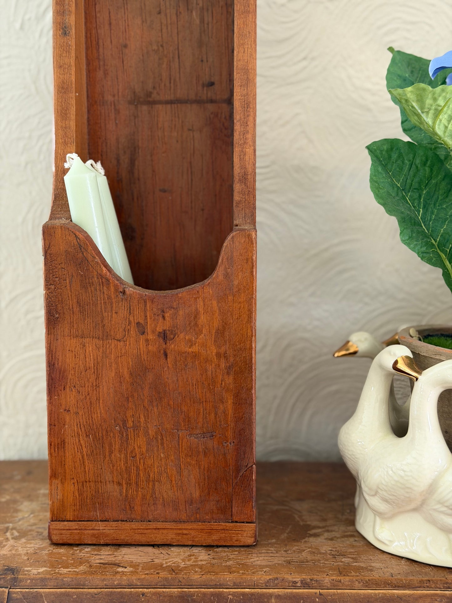 Wooden Candle Box Wall-hanging (flowers and candles not included)