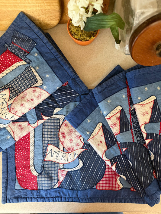 Quilted Americana Placemats Set of 6