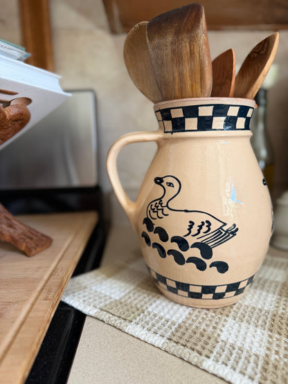 Duck Folk Art Pottery Pitcher