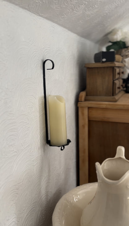Black Metal Wall Sconce (candle not included)