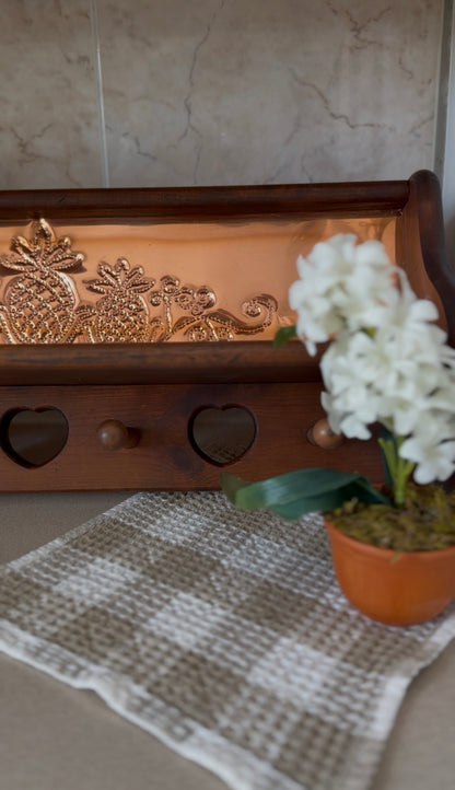 Wooden Shelf with Copper Backing