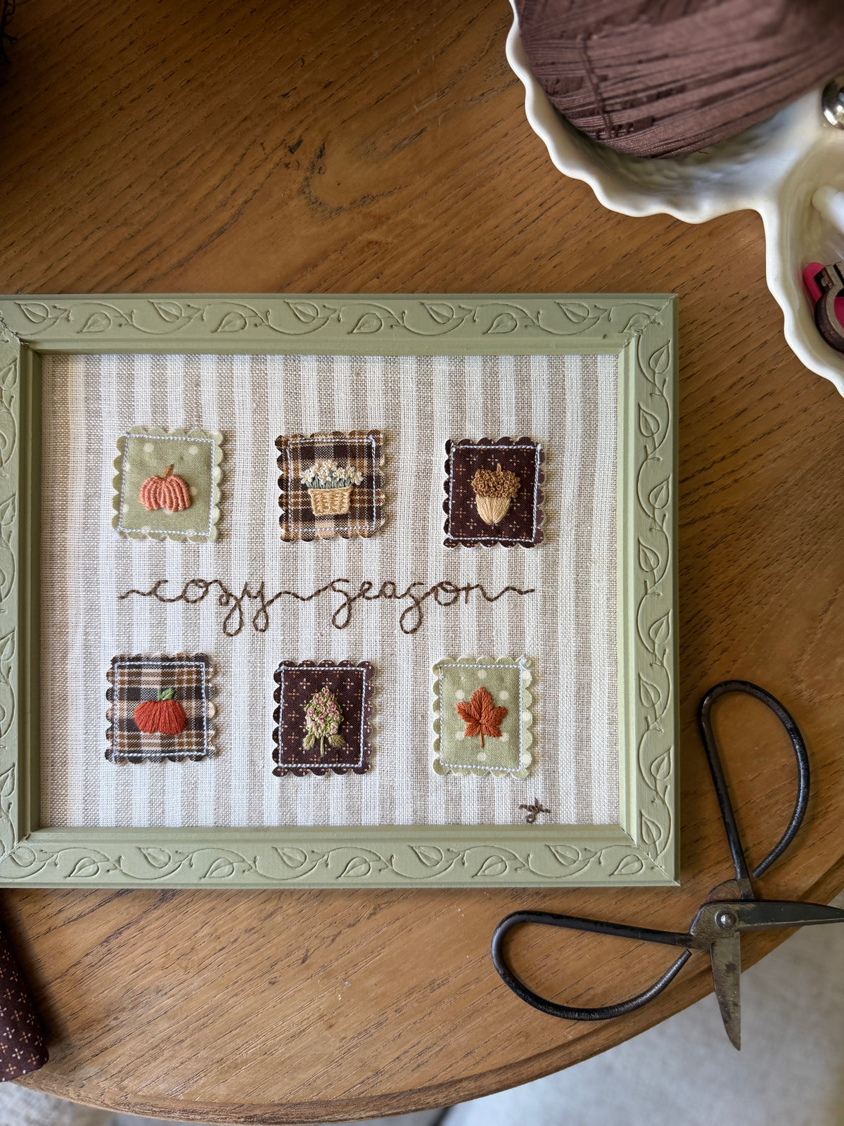 Fall Embroidered Stamps "Cozy Season" Wall Art