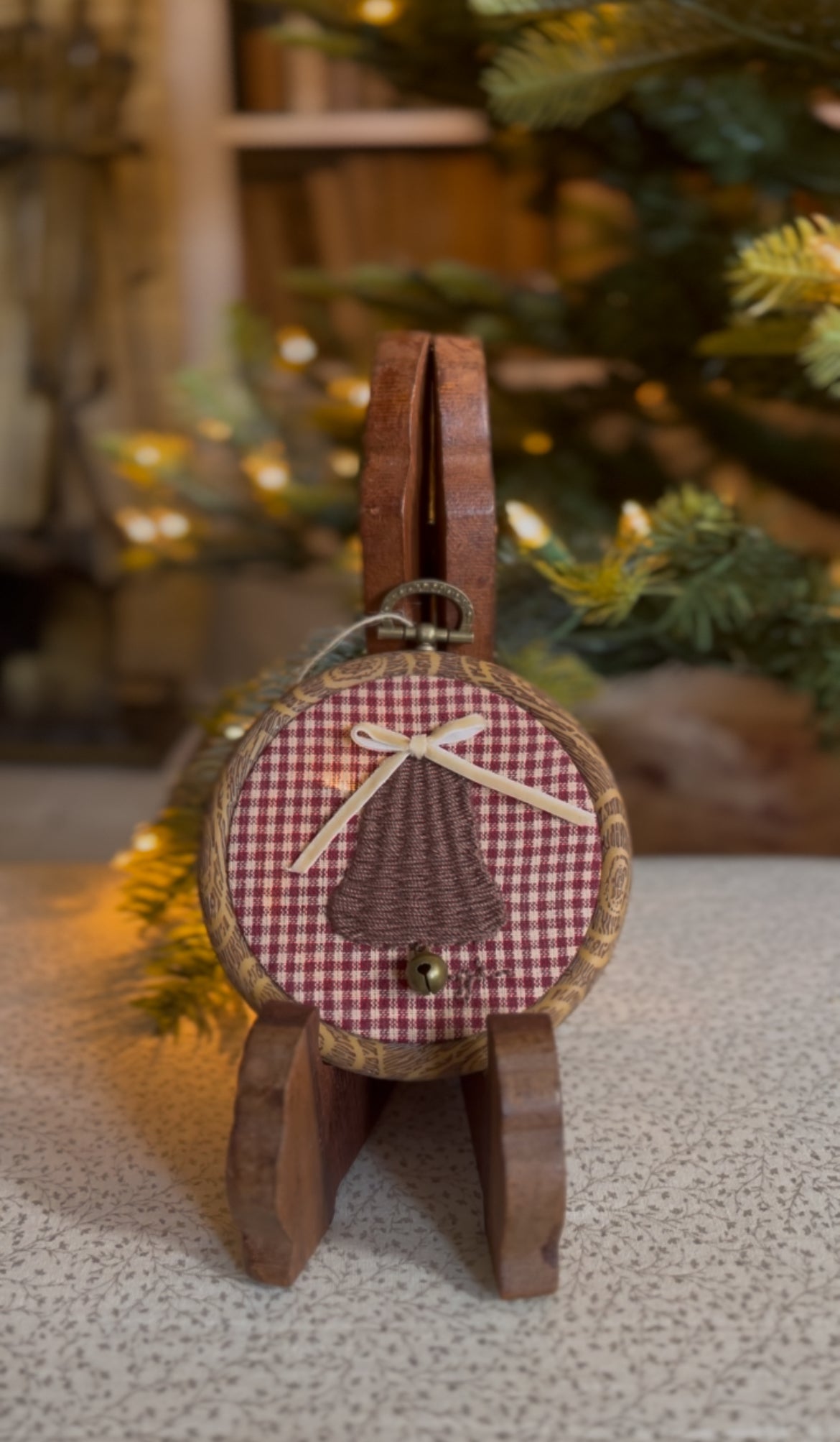Small Dark Wicker Bell Embroidery Magnet