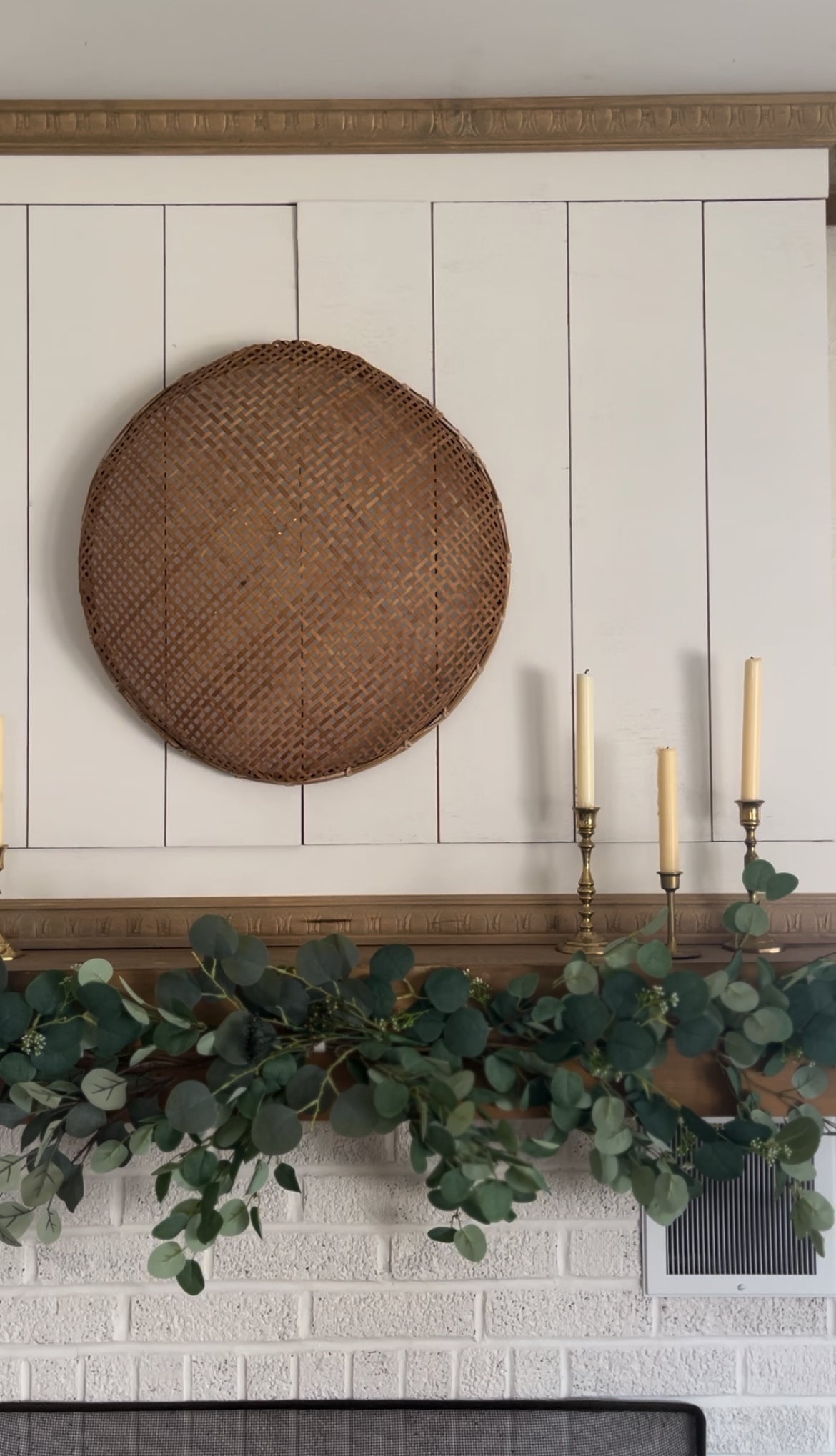 Large Vintage Woven Winnowing Basket (2 available, 1 slightly larger)