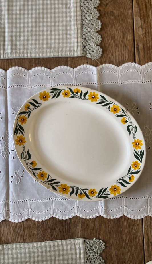 Homer Laughlin USA Yellow Floral Platter