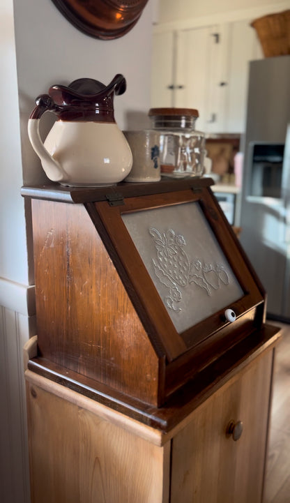 Vintage Solid Wood Bread Box