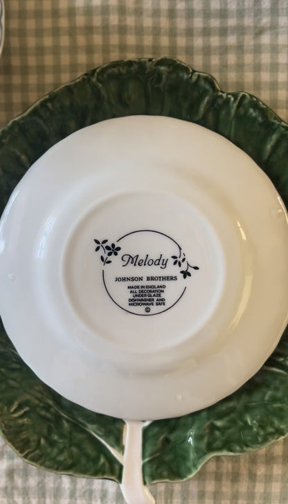 Melody Pattern Johnson Bros China made in England (plates, bowls, teacup, and pitcher sold separately)