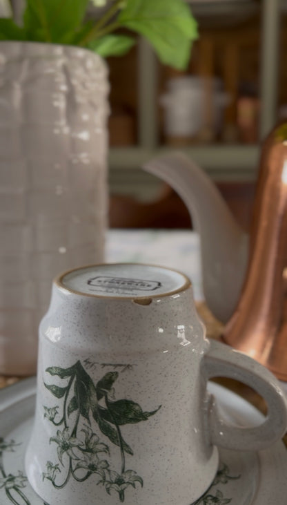 Noritake Stoneware Lily Teacups and Saucers (2 left)