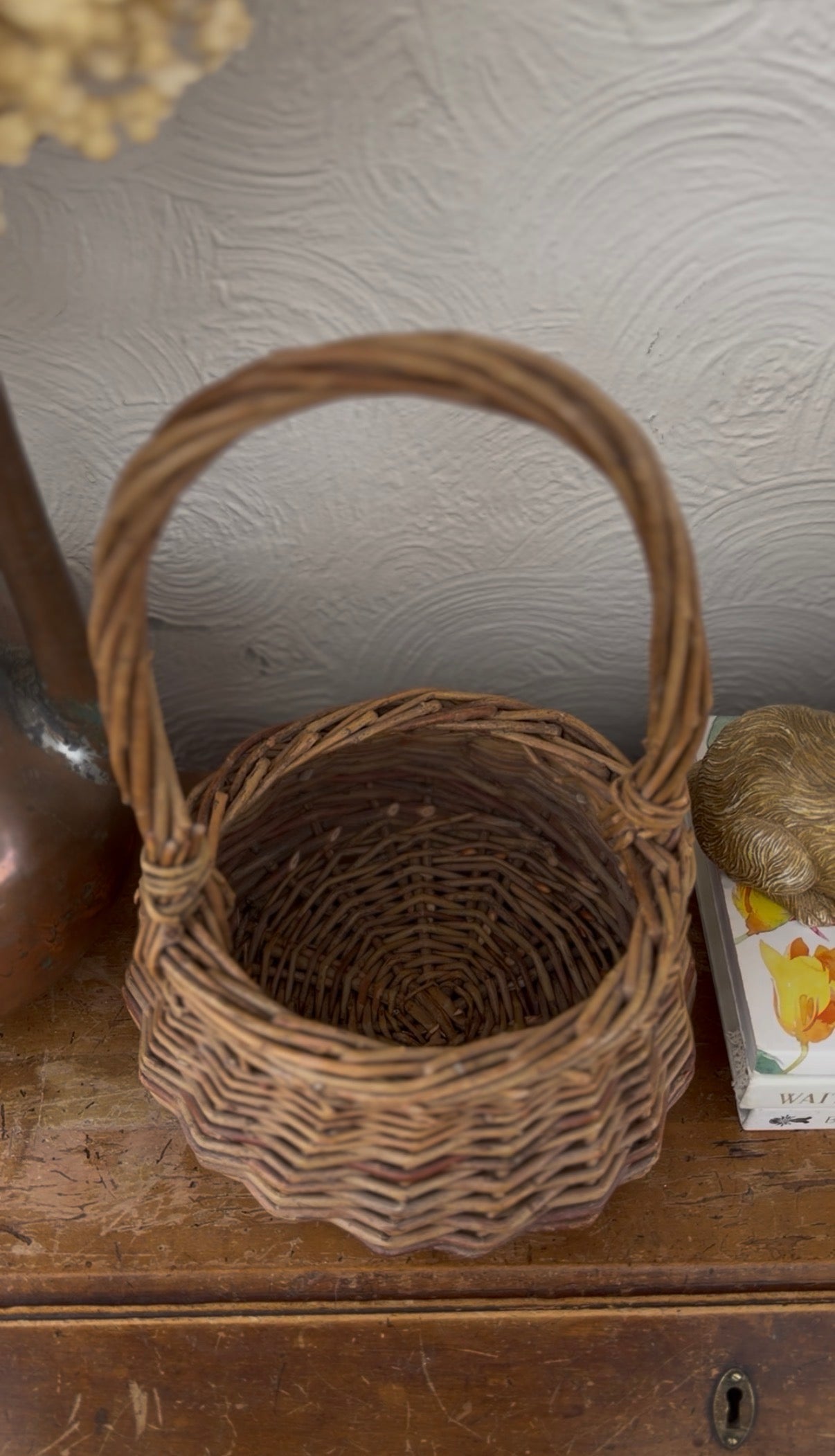 Small Woven Wicker Basket (plant not included)