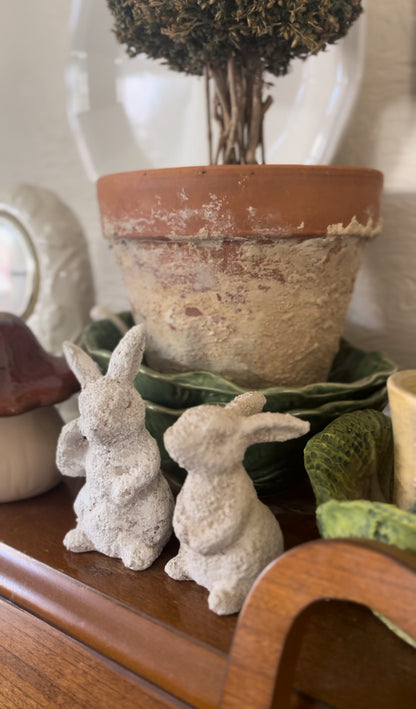 Set of 2 Hand-painted Bunnies
