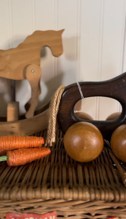 Solid Wood Horse Push Toy