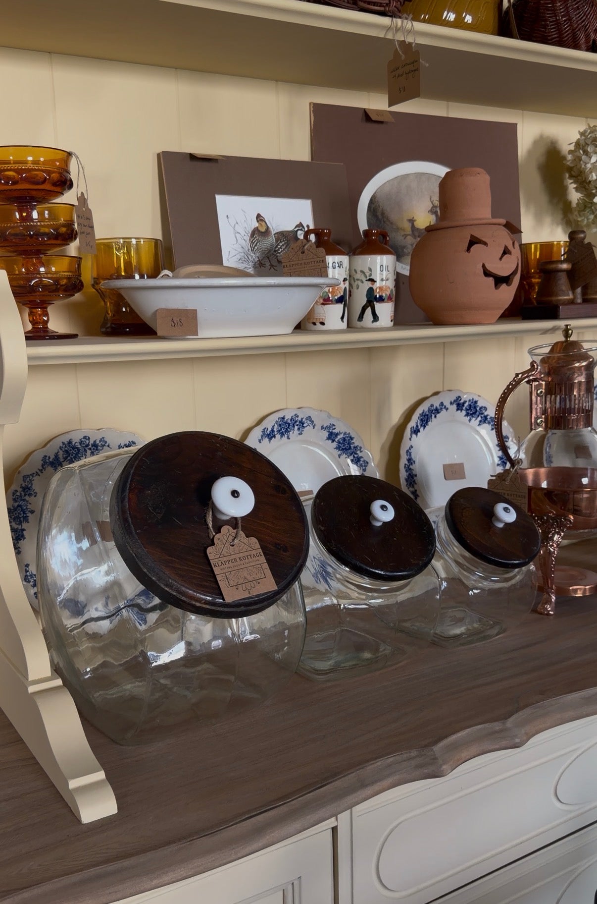 Set of 3 Glass Canisters with Wooden Lids