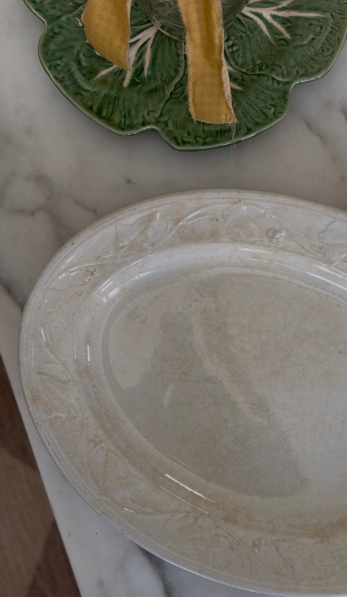 White Stone China Platter by John Meir & Son, made in England