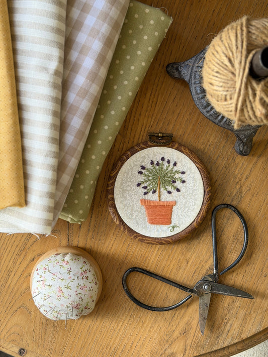 Lavender Topiary Embroidery Magnet