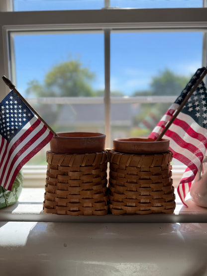 Double Basket with Terra Cotta Pots