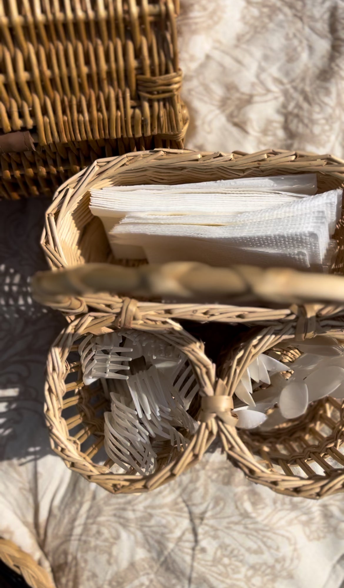 Vintage Wicker Bottle Carrier Basket