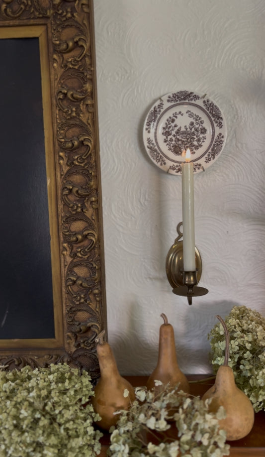 Set of 2 Brass Candle Sconces