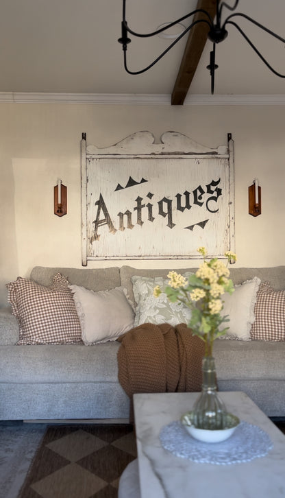 Set of Two Wooden Sconces (*candle not included)