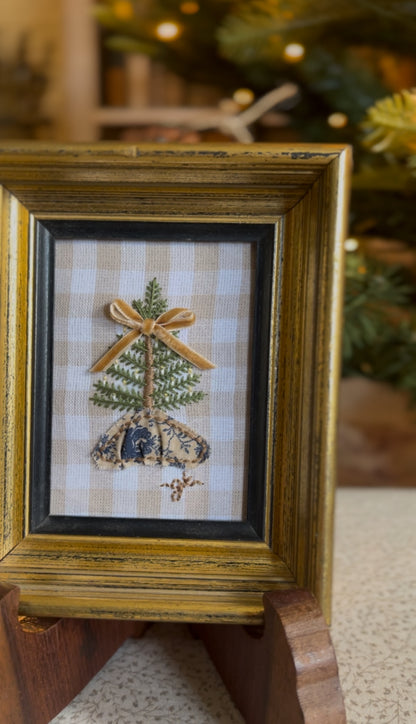 Christmas Tree with Blue and White Tree Skirt Embroidery Frame