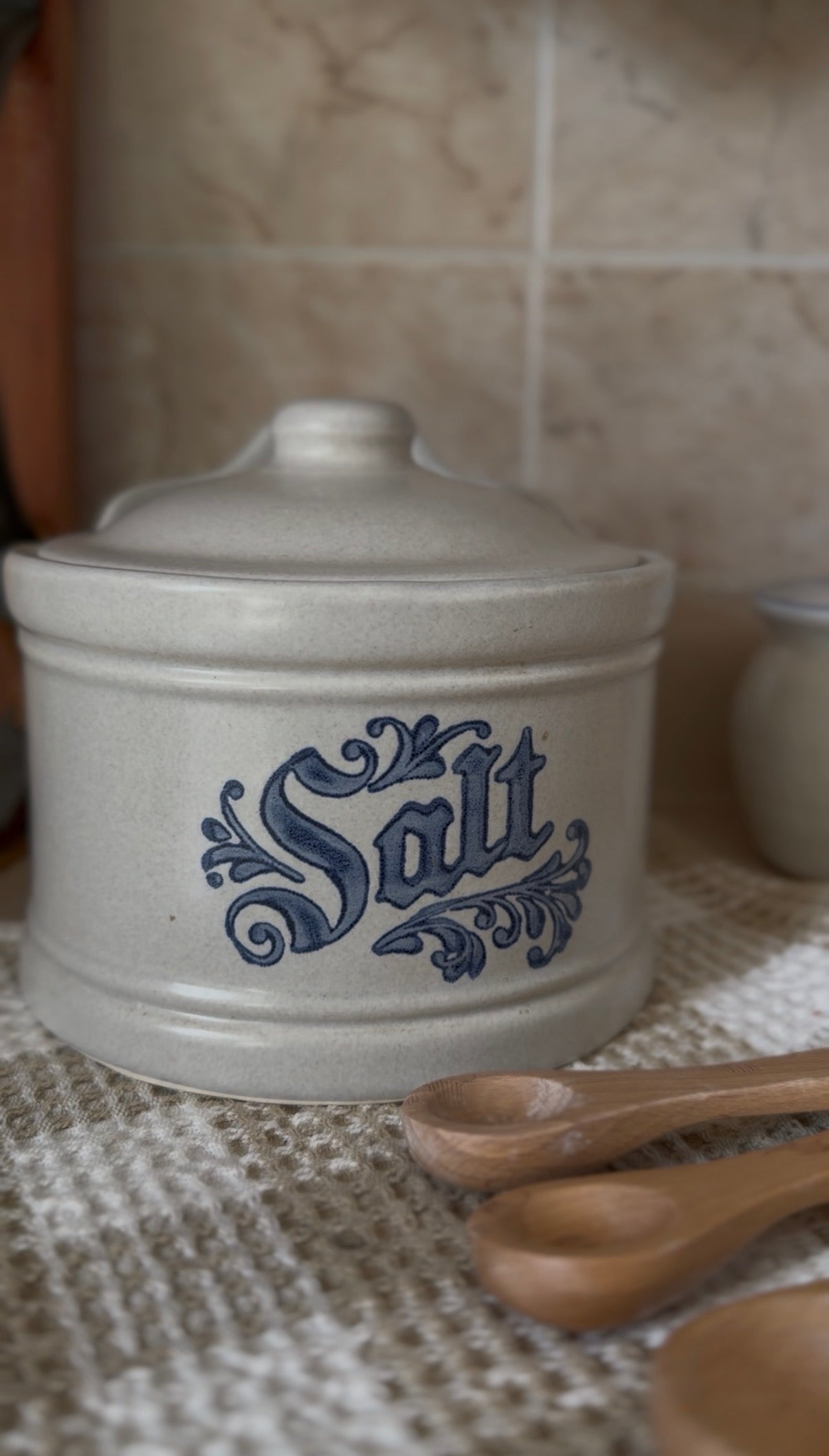 Pfaltzgraff Salt Cellar Crock with Lid