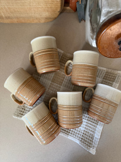 Vintage Stoneware Coffee Mugs made in England (set of 6 - mug tree sold separately)