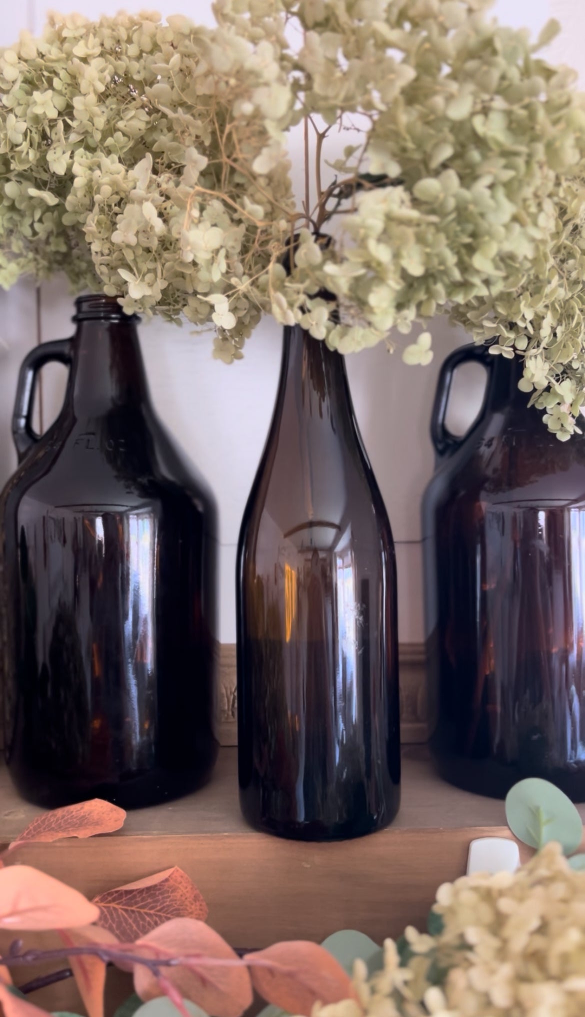 Amber Glass Bottles - each sold separately (2 growlers and 1 bottle available)