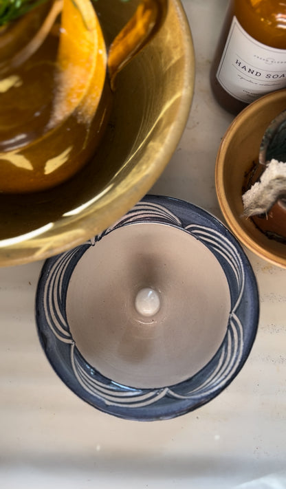 Blue and White Pottery Apple Baker Baking Dish