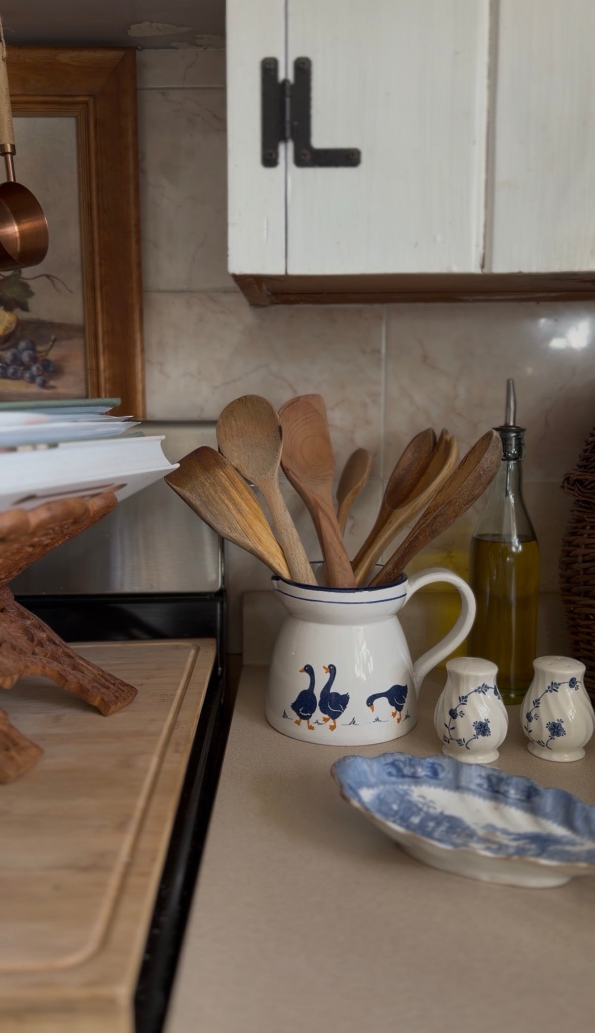 Vintage Rosenthal Netter Blue Geese Ceramic Pitcher (made in Italy)