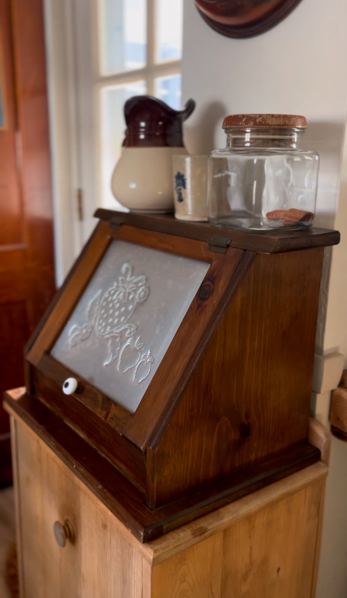 Vintage Solid Wood Bread Box