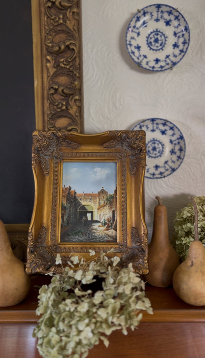 European-style Oil Painting in Ornate Gold Frame