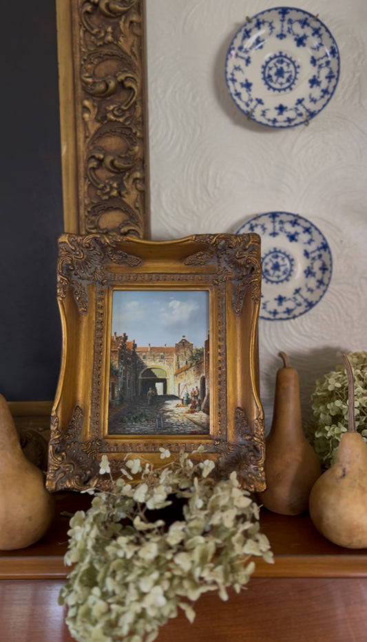 European-style Oil Painting in Ornate Gold Frame