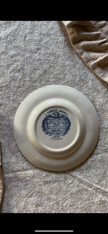 Staffordshire England Blue and White Plate