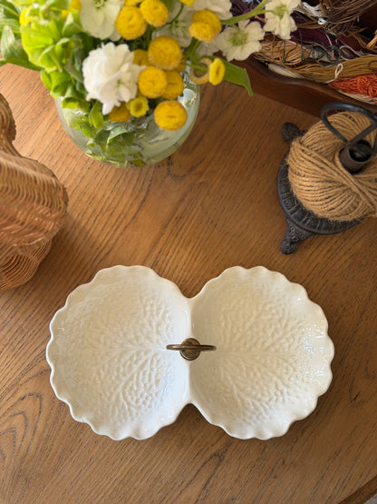 Stangl White Cabbageware Trinket Dish