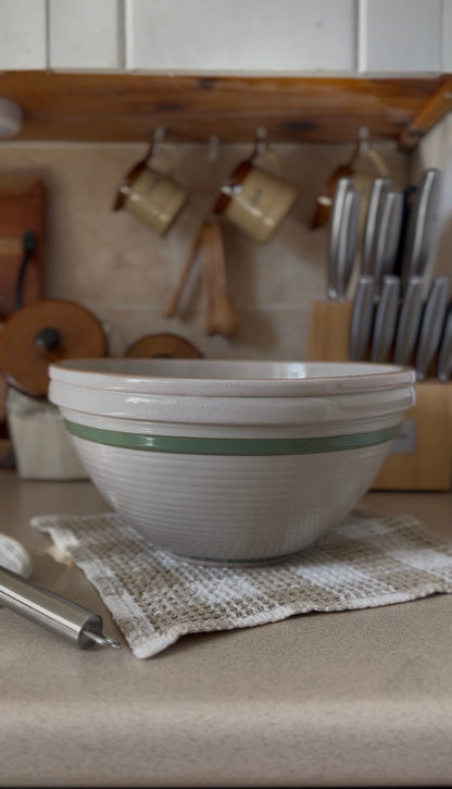 Green Striped Mixing Bowl