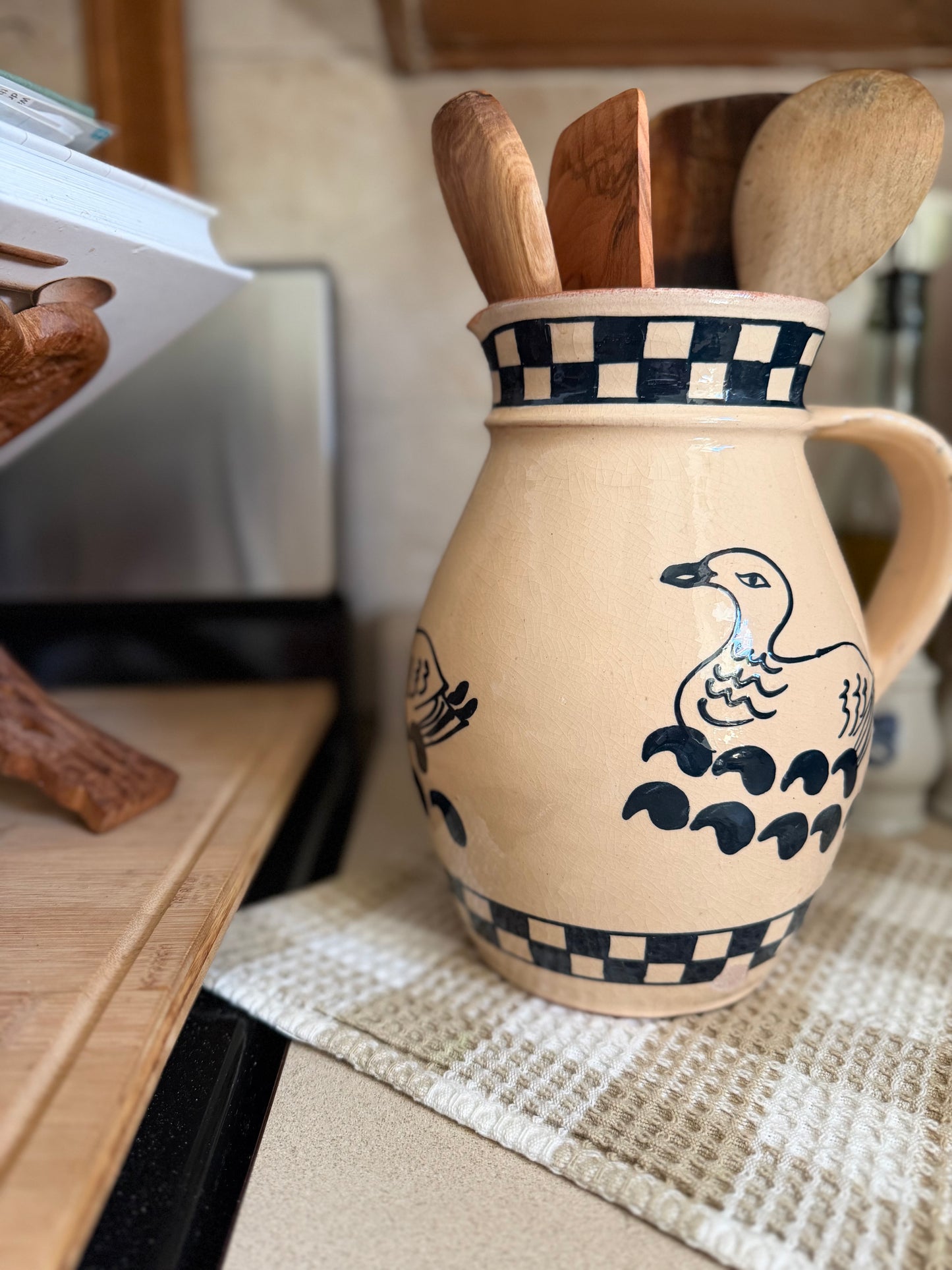 Duck Folk Art Pottery Pitcher