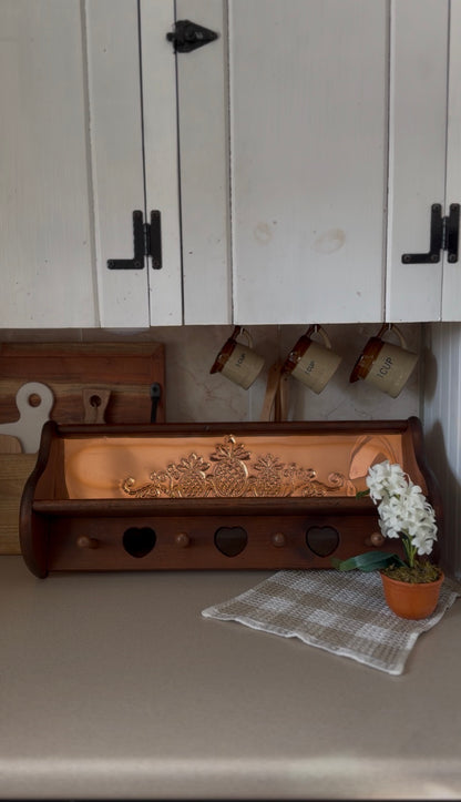 Wooden Shelf with Copper Backing